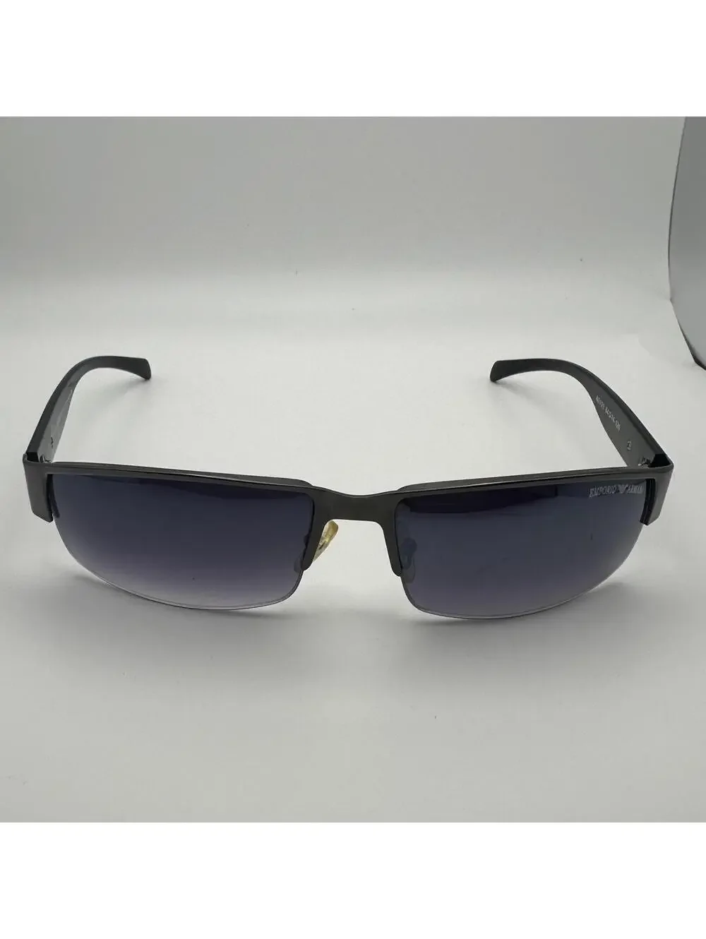 Emporio Armani Black Semi-Rimless Sunglasses
